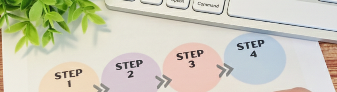 STEP1～4までときれいな緑の葉が写った写真